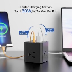 Regleta multitoma 6 en 1 con PD30W