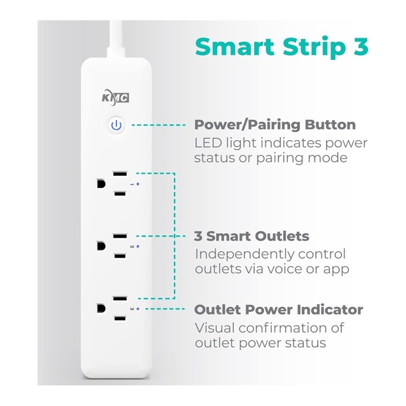 Regleta Multitoma Tomacorriente Inteligente Tres Salidas Wifi Kmc