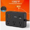 Regleta 10 Enchufes 6AC 4USB C Protector Sobretensión Cable Plano