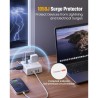 Regleta multitoma Protector sobretensiones 8 salidas y 4 puertos USB (2 USB C)