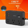Multitoma Regleta 10 en 1 LAJCAEN 6 Tomas + 4 USB Negra