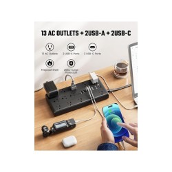 Multitoma Regleta SUPERDANNY 17 en 1 SDCP12 13 Tomas 4 USB 3m